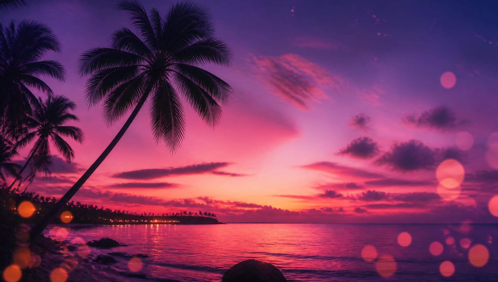 Tropical sunset over the ocean